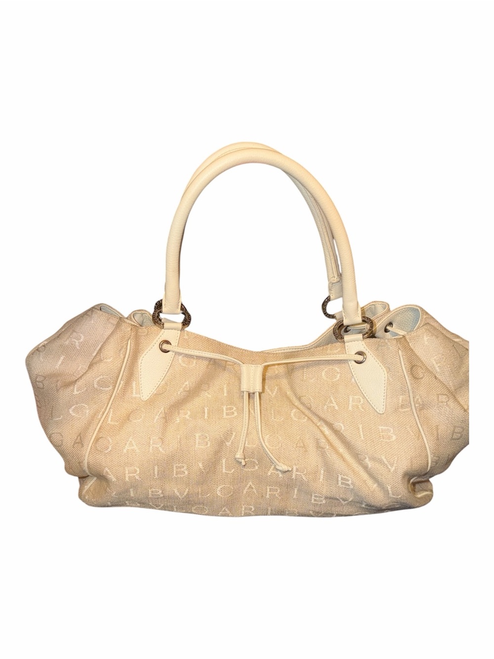 BVLGARI Logo Mania Monogram Canvas & Leather Shoulder Bag / Tote